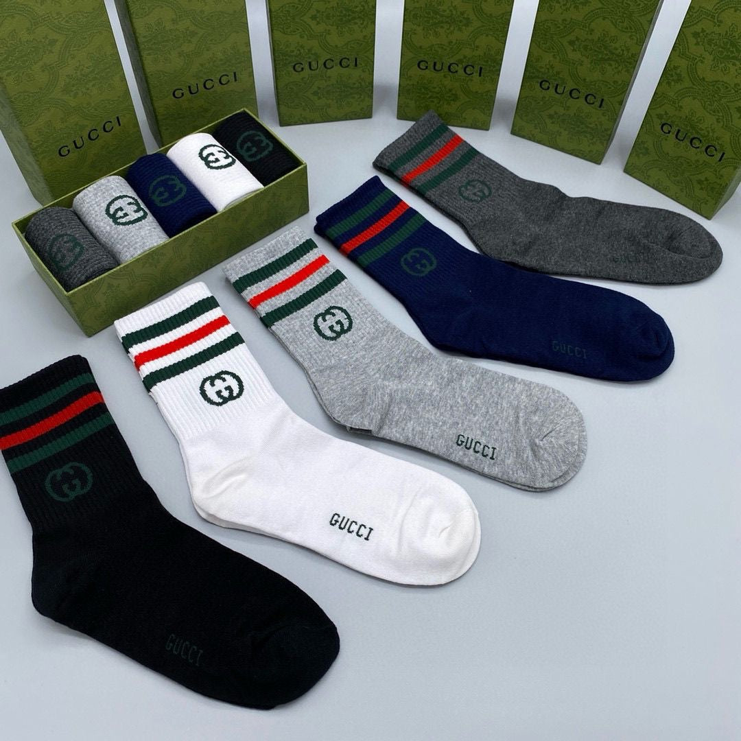 Couple's Stylish Mid-Cut Cotton Socks