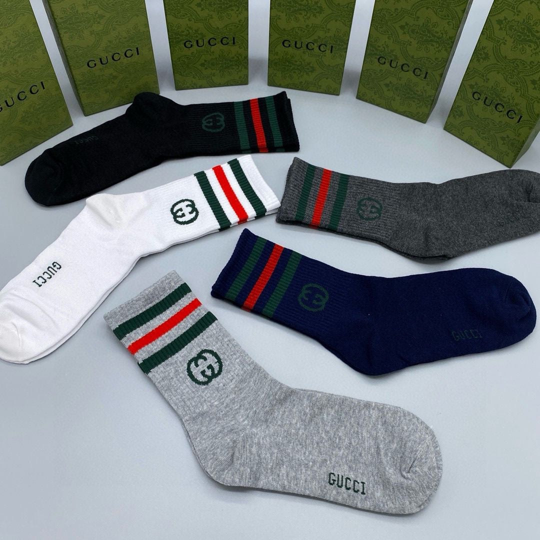 Couple's Stylish Mid-Cut Cotton Socks