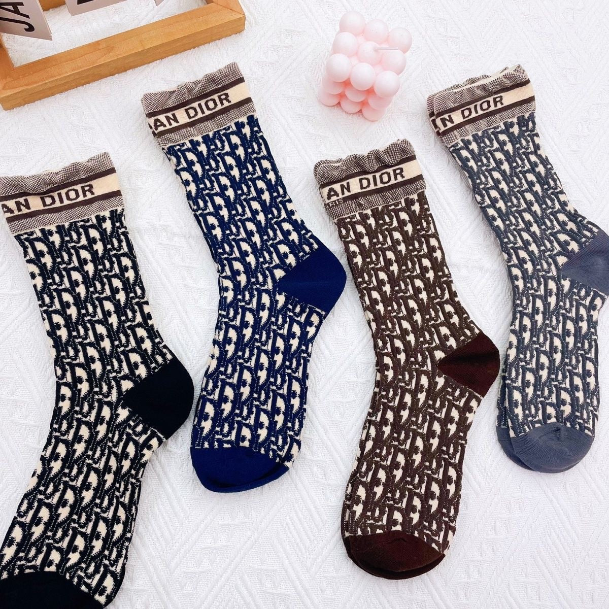 Women's Stylish Embroidered Cotton Socks