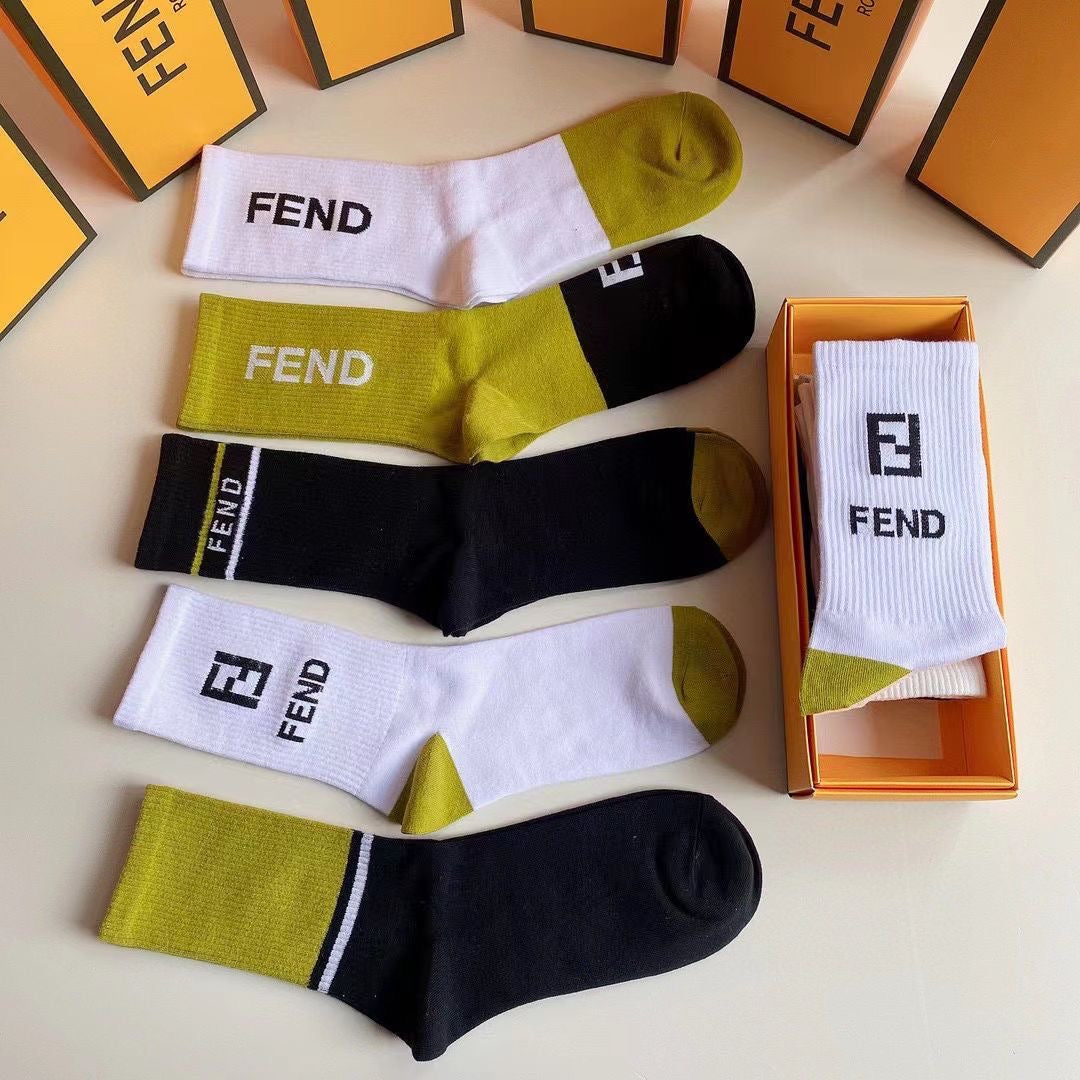 Couple's Stylish Embroidered Cotton Socks