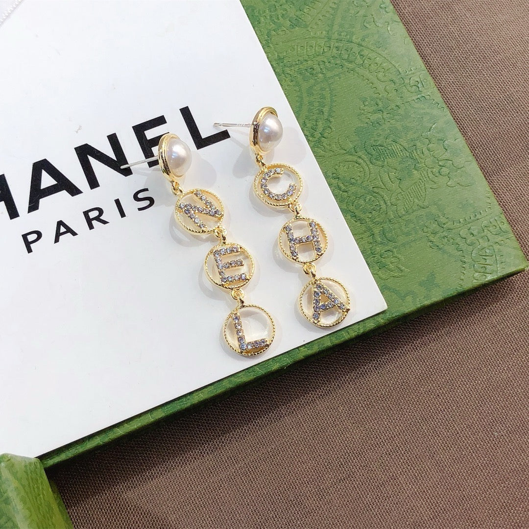 Women's Fashionable Tassel Rhinestone Earrings