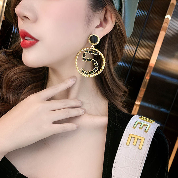 Women's Fashionable Large Hoop Drop Earrings