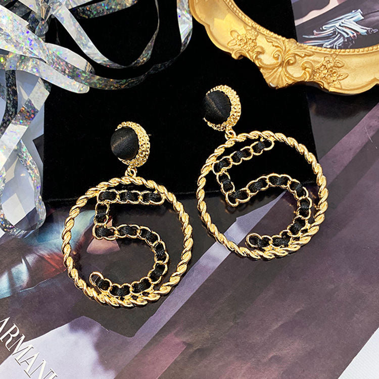 Women's Fashionable Large Hoop Drop Earrings