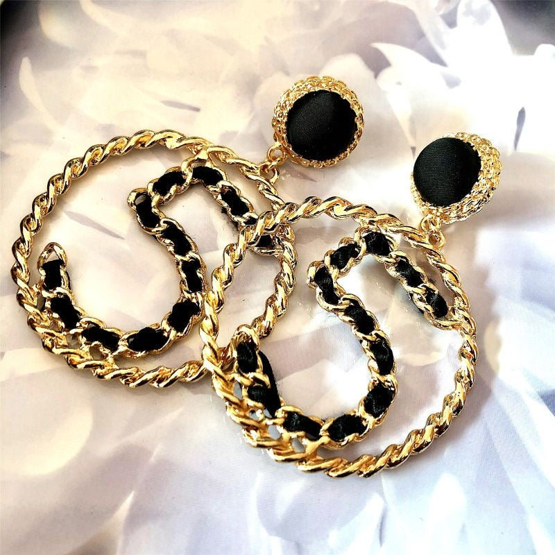 Women's Fashionable Large Hoop Drop Earrings