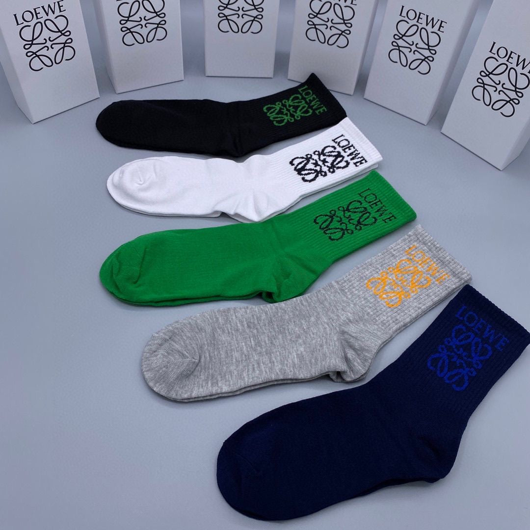 Couple's Stylish Mid-Cut Cotton Socks