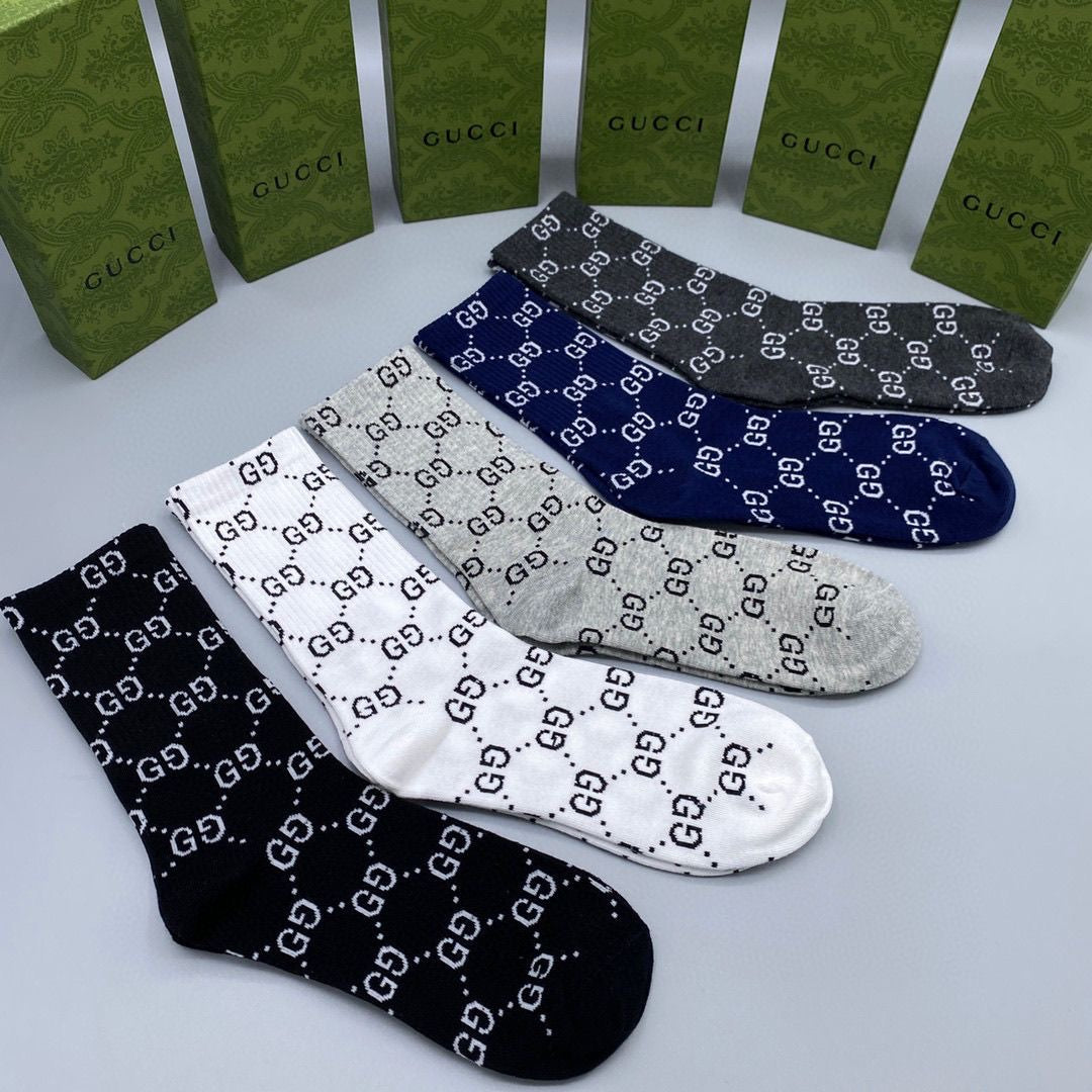 Couple's Stylish Mid-Cut Cotton Socks