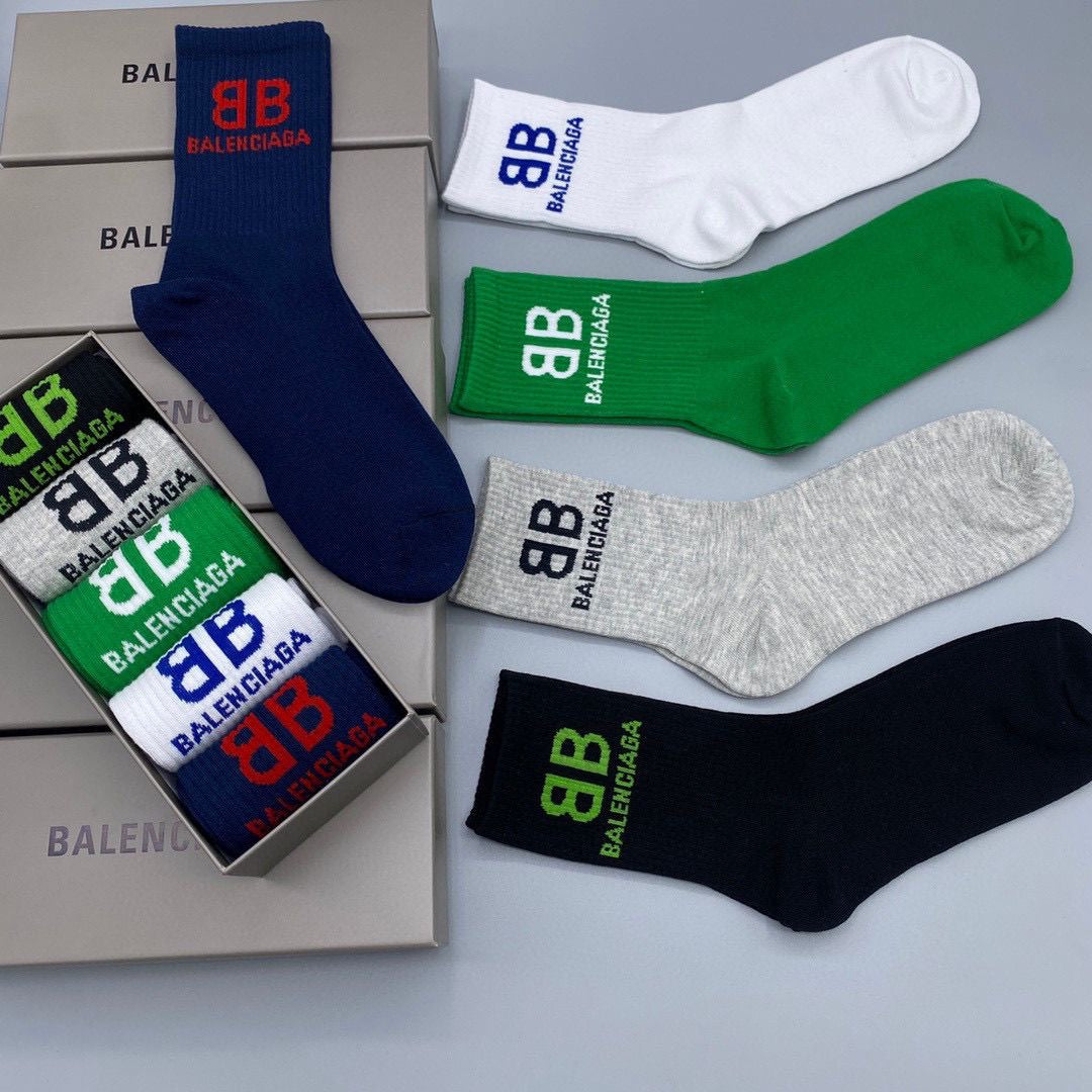 Couple's Stylish Mid-Cut Cotton Socks