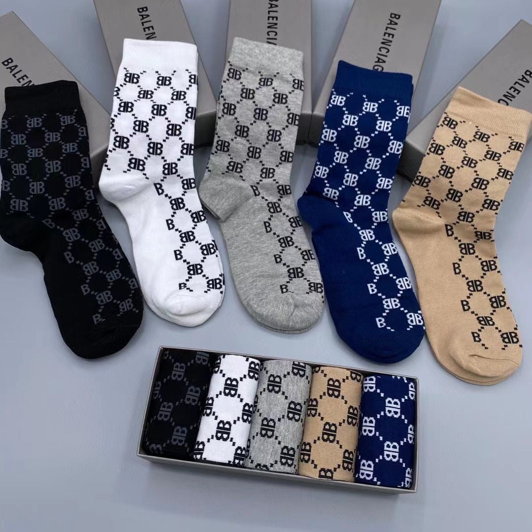 Couple's Stylish Casual Cotton Socks