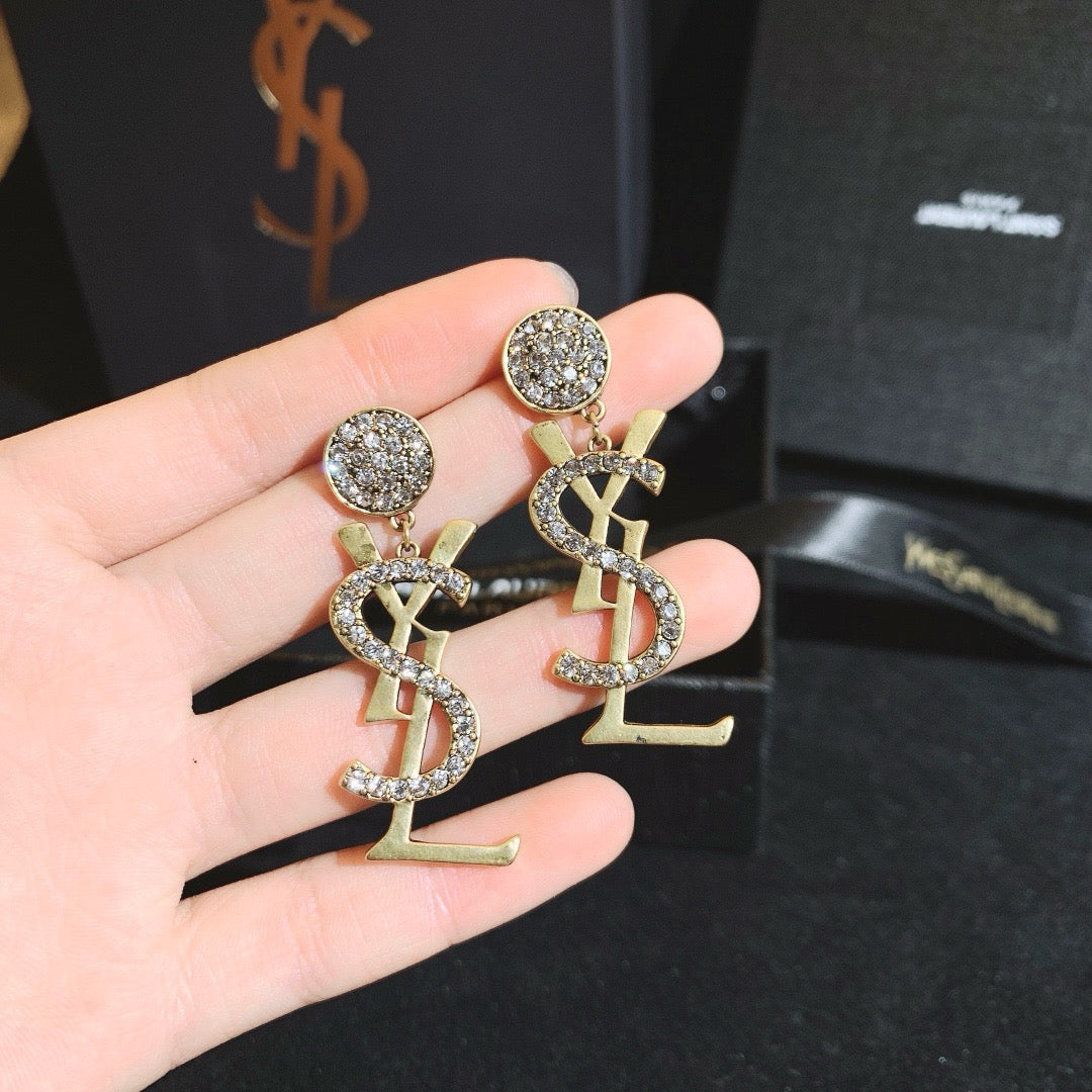 Women's Fashionable Rhinestone Drop Earrings