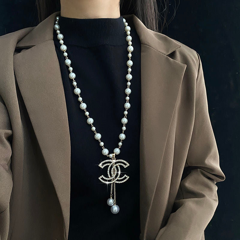 Women's Fashion Tassel Pearl Necklace Accessories