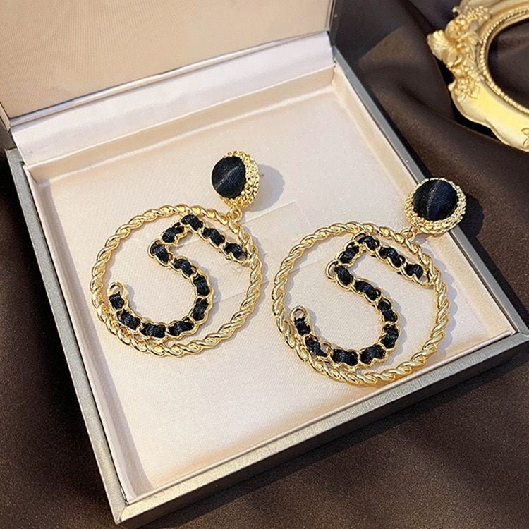Women's Fashionable Large Hoop Drop Earrings